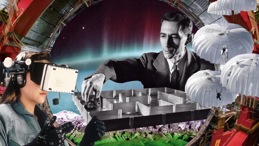 Photos: CERN; NASA; Claude Shannon: courtesy of MIT Museum; public domain | collage & design: NODE Berlin Oslo Photos: CERN; NASA; Claude Shannon: courtesy of MIT Museum; public domain | collage & design: NODE Berlin Oslo