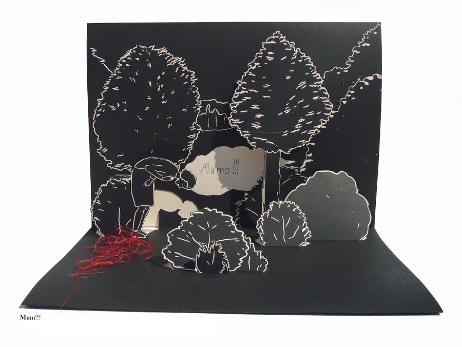 "Mum!" © Malgorzata Malwina Niespodziewana Fold out from the pop-up book, 10 x 25x25x35 cm "Mum!" © Malgorzata Malwina Niespodziewana Fold out from the pop-up book, 10 x 25x25x35 cm