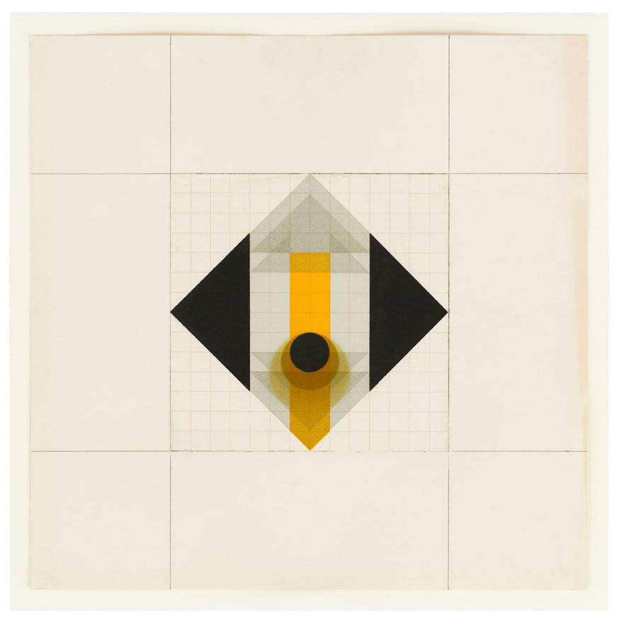 Karl-Heinz Adler Layering of transparent and nontransparent triangles and points, 1980 courtesy Galerie EIGEN + ART Leipzig/Berlin Photo: Uwe Walter, Berlin