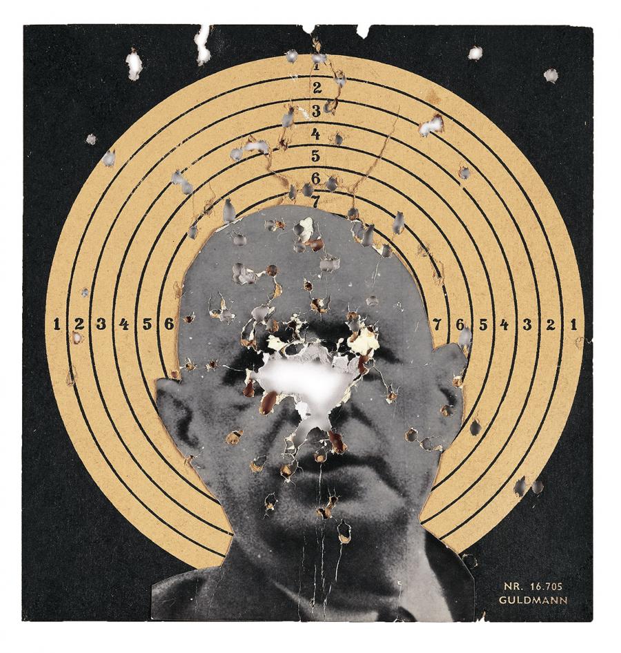 Internationale Situationniste, Ohne Titel, Zielscheibencollage aus der Ausstellung Destruktion af RSG-6 in der Galerie Exi, Odense, Dänemark, 1963, Courtesy Private Collection