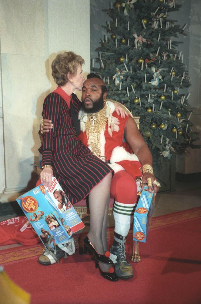 Nancy Reagan & Mister T - Christmas 1983 Nancy Reagan & Mister T - Christmas 1983
