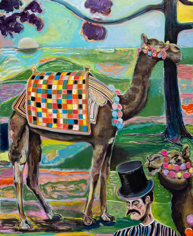 Under a strange canopy, 2019 Oil on canvas 183 x 150 cm courtesy Galerie EIGEN + ART Leipzig/Berlin Photo: Jules Lister