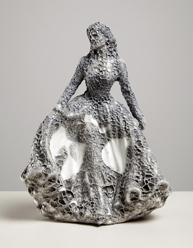 Jessica Harrison, Royal Doulton Figurine Happy Anniversary HN4606-MIB, 2016, Found ceramic and glaze, 22.5x17x12cm. Jessica Harrison, Royal Doulton Figurine Happy Anniversary HN4606-MIB, 2016, Found ceramic and glaze, 22.5x17x12cm.