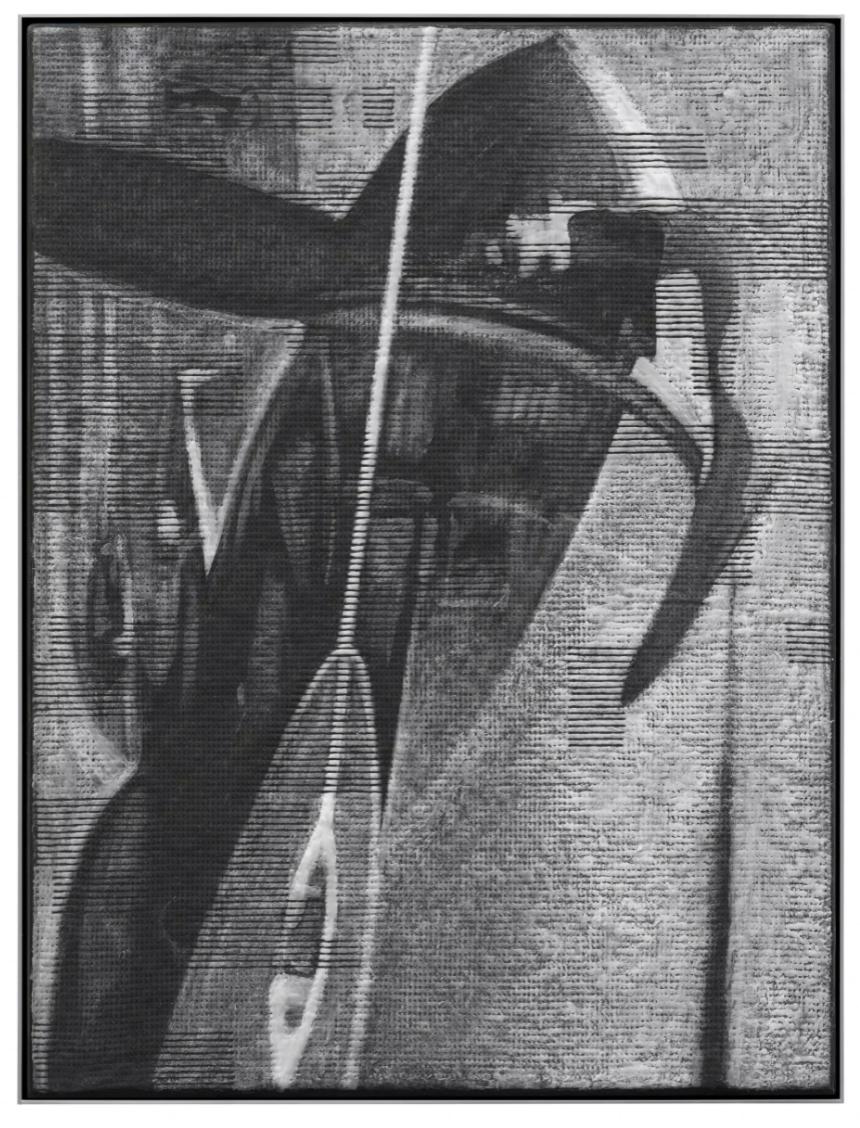 DANIEL HÖLZL, FLOWERS (wilted no. six), 2025 Recycled carbon fiber, recycled paraffin wax, aluminum frame, 80 x 60 cm, Unique