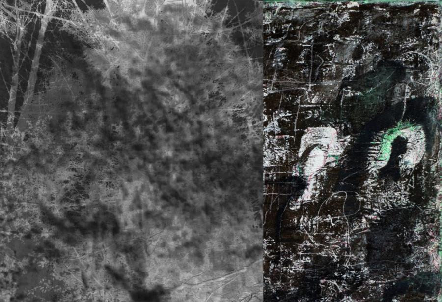 Collage of two images by Gerhard Hoehme and Delia Jürgens