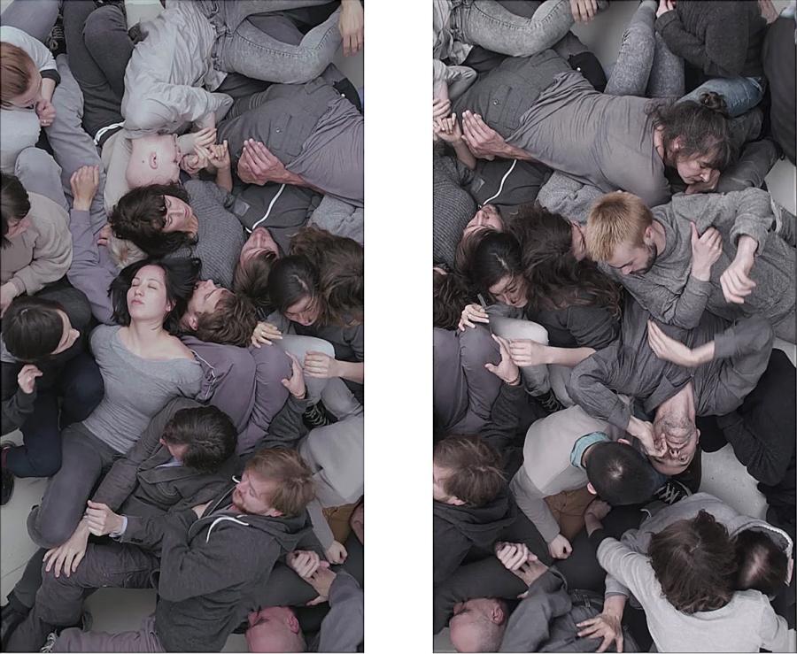 TERRITORY,  two-channel video installation, HD-loop, 21:00 min, color, sound, life-size projection onto two the floor, 280 cm x 498 cm, 2016  ©Yvon Chabrowski & VG Bildkunst, 2018