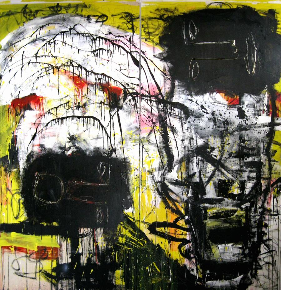 Tama Goren, its not me,its you, Mixed media Acrylics, charcoal & engraving, 240x240cm Tama Goren, its not me,its you, Mixed media Acrylics, charcoal & engraving, 240x240cm