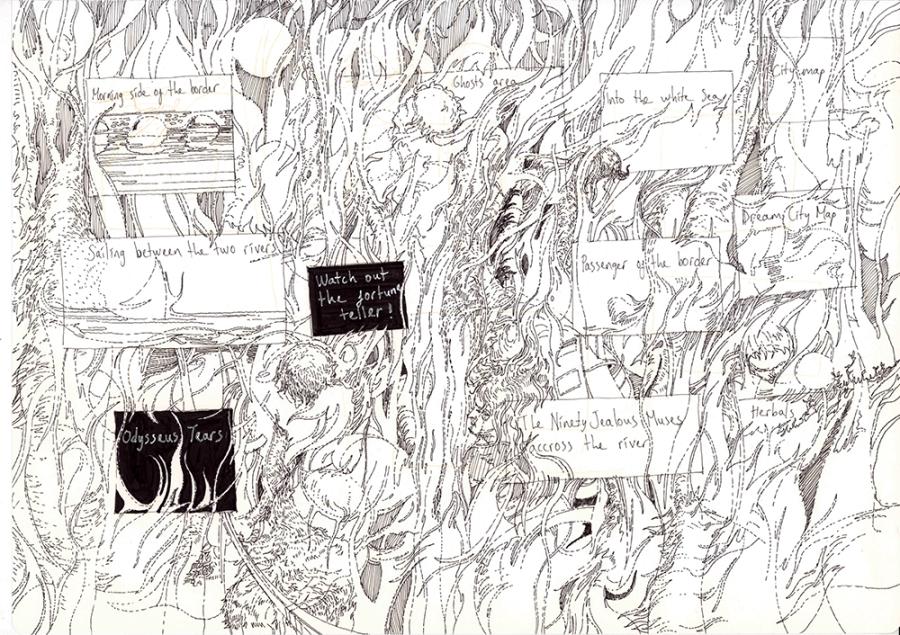 Ruken Aslan, Border Line Pattern, 2021, drawing