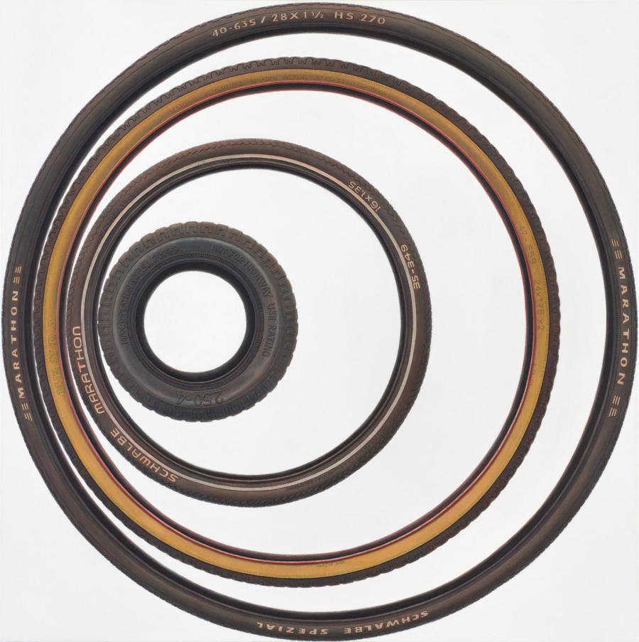 René Wirths, Reifen, 2016, Öl auf Leinwand, 190 x 190cm