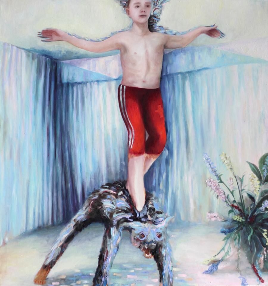 Emeli Theander, Hustlers, 2017, oil on canvas, 160 x 150 cm / Courtesy of Edmond Gallery and the artist Emeli Theander, Hustlers, 2017, oil on canvas, 160 x 150 cm / Courtesy of Edmond Gallery and the artist