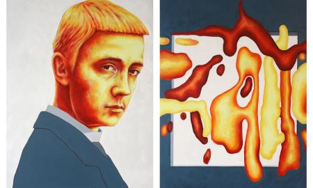 Toni Mauersberg, In Frames, 2021, Oil on wood, 40 x 30 cm each, Courtesy the artist and Galerie Georg Nothelfer, Foto: Gernot Seeliger, © VG Bild-Kunst
