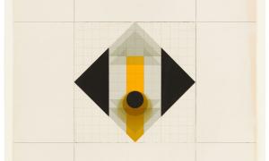 Karl-Heinz Adler Layering of transparent and nontransparent triangles and points, 1980 courtesy Galerie EIGEN + ART Leipzig/Berlin Photo: Uwe Walter, Berlin