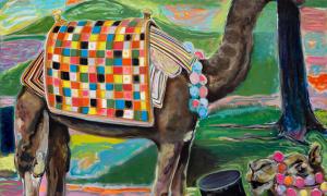 Under a strange canopy, 2019 Oil on canvas 183 x 150 cm courtesy Galerie EIGEN + ART Leipzig/Berlin Photo: Jules Lister