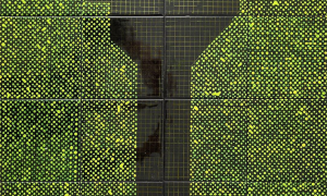 Hyehyeon Kwon "Humboldt Hafen", 2021 Ceramic tile, glaze, water-based marker, nail polish 61cm x 91cm Detail view