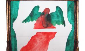 Sarkis, Icon 18, 1993, watercolor, gilded papier-mâché frame, 18th century, 38 x 40 x 5 cm. © Courtesy of the artist and Galerie Nathalie Obadia, Paris/Brussels