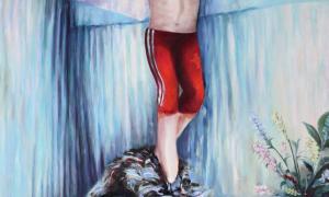 Emeli Theander, Hustlers, 2017, oil on canvas, 160 x 150 cm / Courtesy of Edmond Gallery and the artist