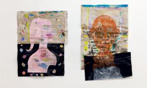 image: Susanne Ring: „Sie und Er“, Collagen, Tempera auf Papier, je ca. 43 x 61 cm, 2019