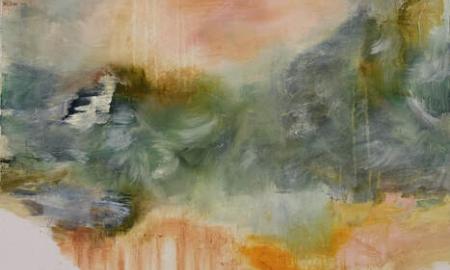 In den Regen verflossene Unterwasserinsel", 90*90 cm, Ölfarbe, 2025, Anna Aalto